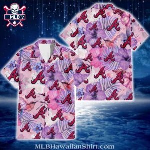 Lush Pink Flora Atlanta Braves Hawaiian Shirt