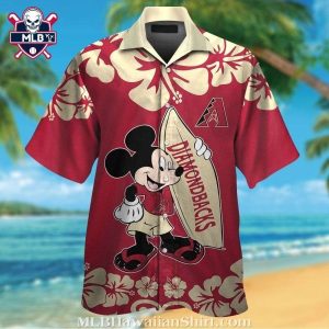 MLB Arizona Diamondbacks Mickey Mouse Hibiscus Paradise Shirt