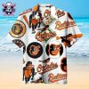 Customizable Orioles Pinstripe Jersey Hawaiian Shirt