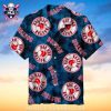 Navy Hibiscus Flowers Boston Red Sox Hawaiian Shirt