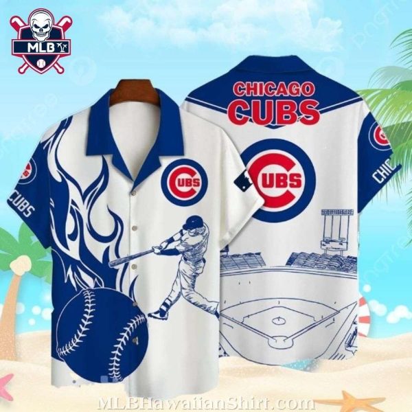 MLB Chicago Cubs Hawaiian Shirt With Stadium Motif