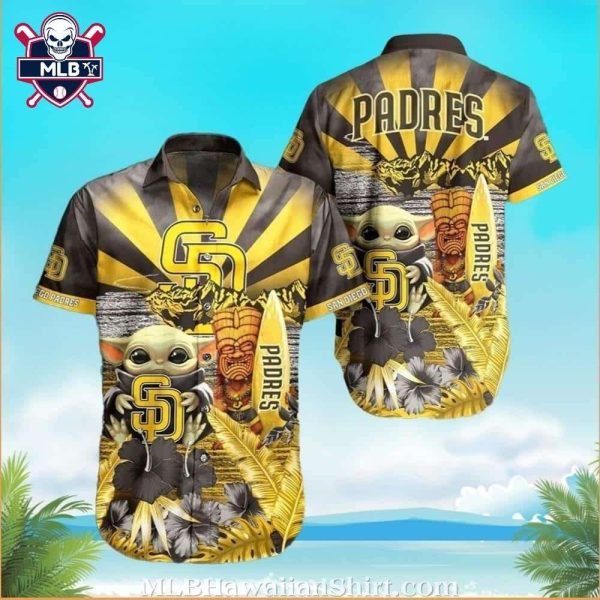 MLB San Diego Padres Hawaiian Shirt With Baby Yoda And Tiki Totem