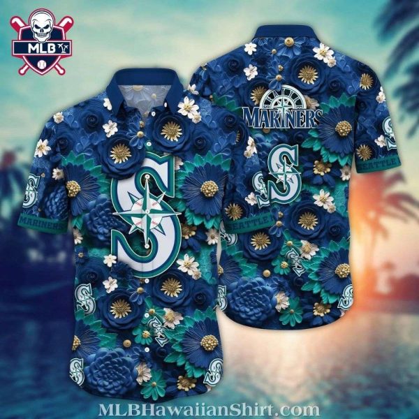 MLB Seattle Mariners Tropical Flower Hawaiian Shirt