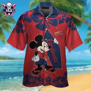 MLB St. Louis Cardinals Mickey Mouse Aloha Shirt