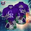 MLB Colorado Rockies Jersey Stripe Tropical Hawaiian Shirt