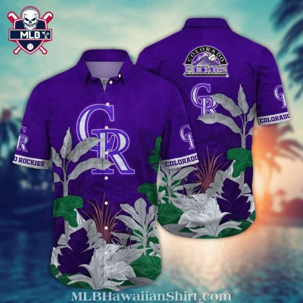 Majestic Purple Foliage – Colorado Rockies MLB Tropical Aloha Shirt