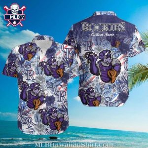 Mascot Swing Colorado Rockies Custom MLB Aloha Shirt