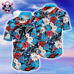 Miami Marlins Night Bloom Tropical Hawaiian Shirt