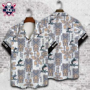 Miami Marlins Tiki Totem Tropical Hawaiian Shirt