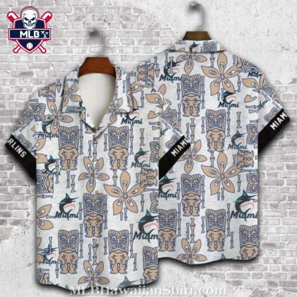 Miami Marlins Tiki Totem Tropical Hawaiian Shirt