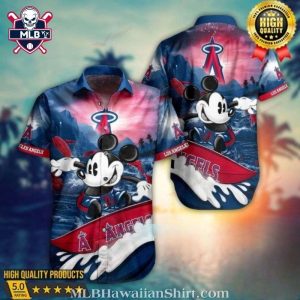 Mickey Mouse Surfing Los Angeles Angels Hawaiian Shirt