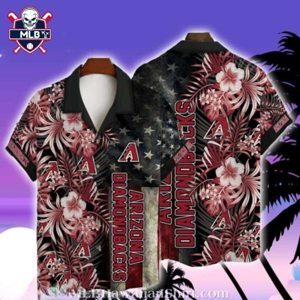 Midnight Bloom Arizona Diamondbacks Tropical Shirt – Star-Spangled Flora