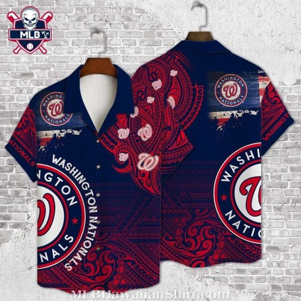 Midnight Paisley Washington Nationals Hawaiian Shirt – Nautical Blue Fan Gear