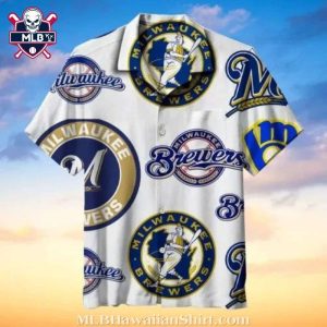 Milwaukee Brewers Classic Pinstripe – Traditional Logo Hawaiian Shirt