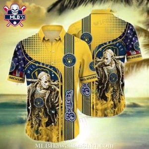 Milwaukee Brewers Logo Print Hawaiian Shirt – Jason Voorhees Halloween Graphic