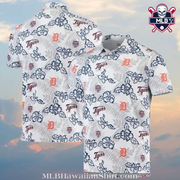 Minimalist Floral Detroit Tigers Tropical Hawaiian Shirt