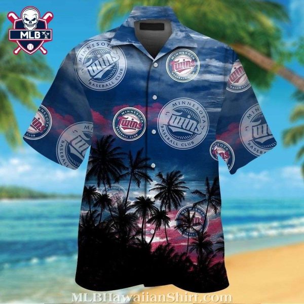 Minnesota Twins Palm Sunset Hawaiian Shirt