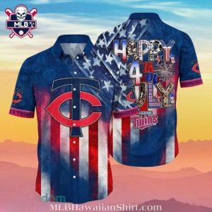 Minnesota Twins Patriotic Spirit Aloha Shirt For July 4th