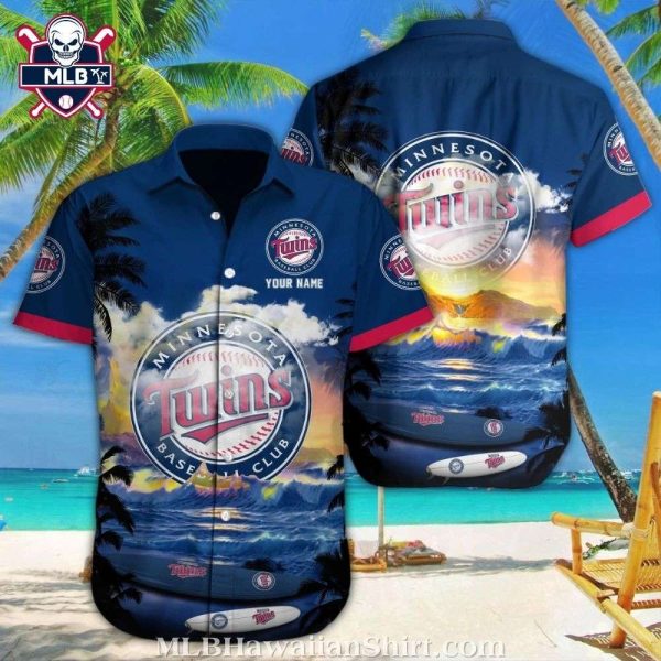 Minnesota Twins Personalized Sunset Baseball Hawaiian Shirt