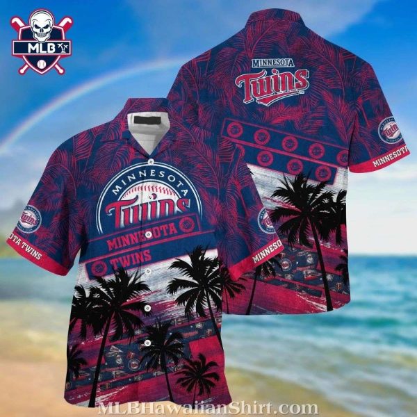 Minnesota Twins Sunset Palm Tropical Hawaiian Shirt