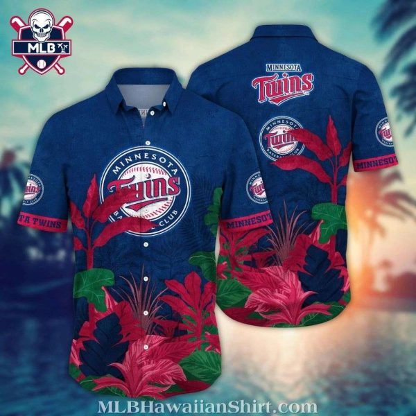 Minnesota Twins Twins Exotic Floral Hawaiian Shirt