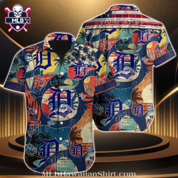 Mix Of Vintage Graphics Detroit Tigers Aloha Shirt