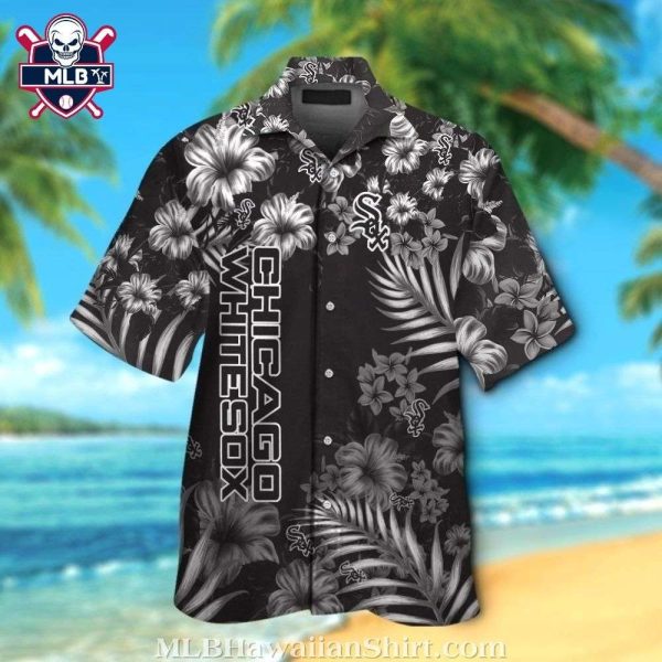 Monochrome Floral Patterns Chicago White Sox Aloha Shirt