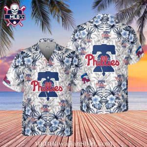 Monochrome Floral Philadelphia Phillies Aloha Shirt – Classic White Flora