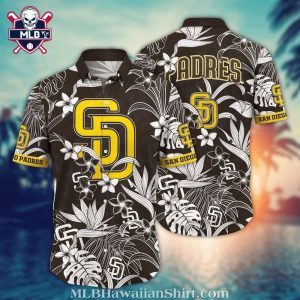 Monochrome Florals MLB San Diego Padres Hawaiian Shirt