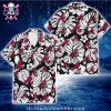 Nautical Navy Atlanta Braves Tropical Hawaiian Shirt – White Floral Elegance