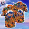 NY Mets Hawaiian Shirt – Baby Yoda Graphic With Hibiscus Flower Print