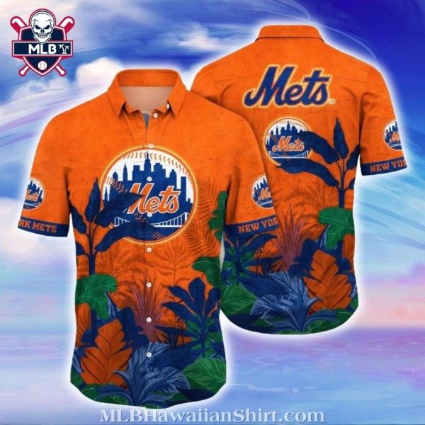 NY Mets Forest Shadows Hawaiian Shirt – Orange Dawn Design