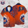 NY Mets Oceanfront Twilight Hawaiian Shirt – Serene Blue Palm Silhouette