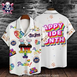 NY Mets Pride Celebration Rainbow Hawaiian Shirt