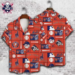 NY Mets Red Hot Fan Fervor Tropical Hawaiian Shirt