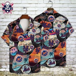 NY Mets Sunset Beach Party Hawaiian Shirt