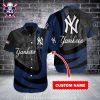 New York Yankees Custom Name Grey Scale Waves Design Aloha Shirt