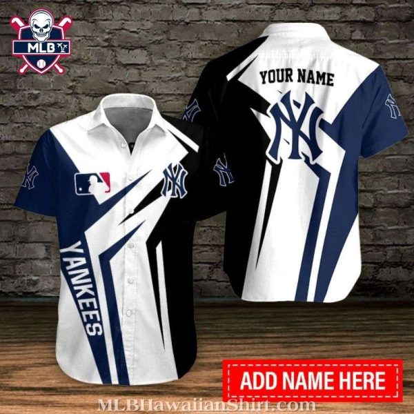 NY Yankees Pinstripe Pride Personalizable MLB Hawaiian Shirt