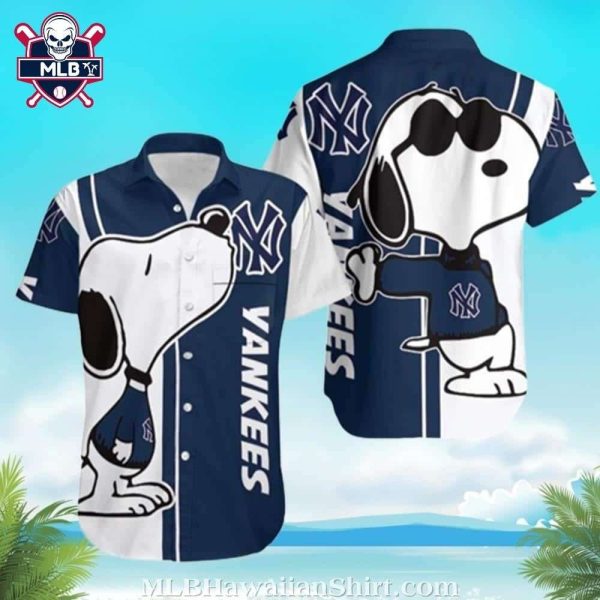 NY Yankees Snoopy Tropic Fun Hawaiian Shirt