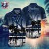 NY Yankees Tropical Hawaiian Shirt With Urban Script And Baseball Graphics