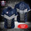 NY Yankees Tropical Hawaiian Shirt With Urban Script And Baseball Graphics