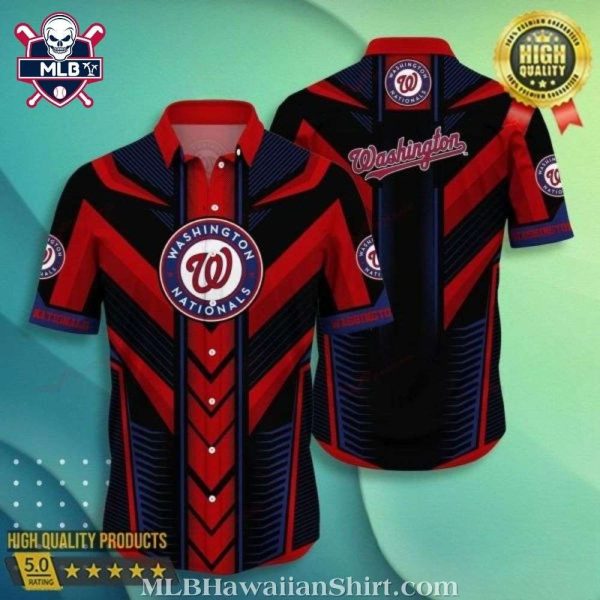 Nationals Sleek Stripes – Washington Game Day Hawaiian Shirt