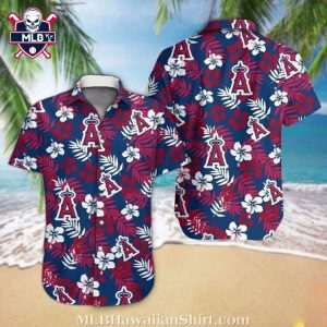 Nautical Hibiscus Los Angeles Angels Aloha Shirt