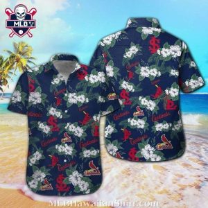 Nautical Navy St. Louis Cardinals Tropical Hawaiian Shirt