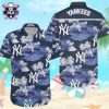 Monochrome Floral Patterns NY Yankees Aloha Shirt