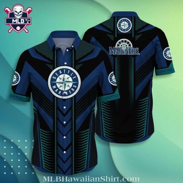 Nautical Pinstripe Seattle Mariners Aloha Shirt