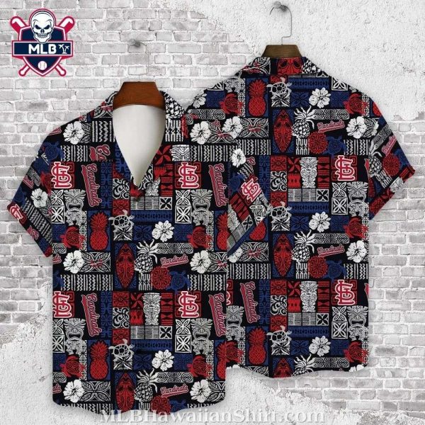 Navy And Red Pineapple – Tiki St. Louis Cardinals Hawaiian Shirt