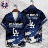 Hawaiian Dodgers Shirt Featuring Baby Yoda Graphic And Hibiscus Motif