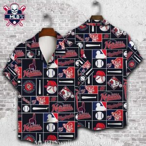 Navy Pride Washington Nationals Aloha Shirt – Baseball And Bat Nationals Pattern