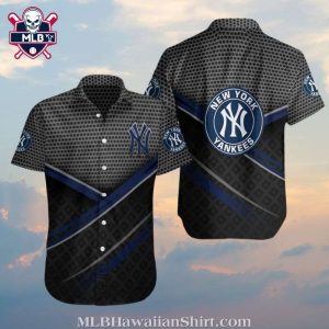 New York Yankees Aloha Shirt With Geometric Overlay